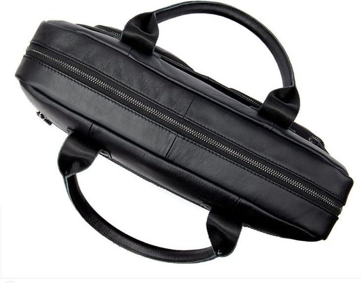 Класична чорна ділова сумка з кишенею для ноутбука VINTAGE STYLE (14771)