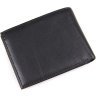 Маленький чоловічий гаманець чорного кольору з натуральної шкіри Vintage (14449) - 2