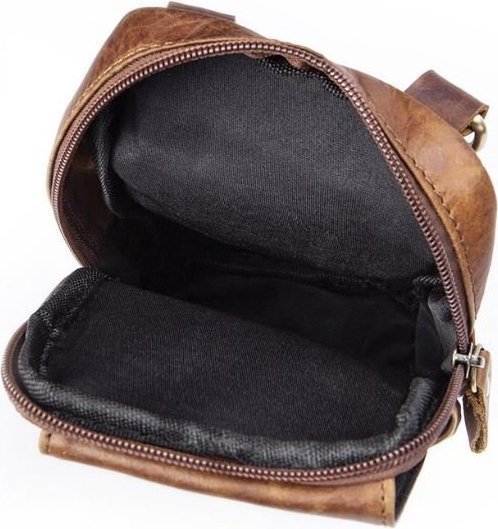 Руда чоловіча наплечная сумка невеликого розміру VINTAGE STYLE (14905)