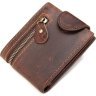 Тонкое мужское портмоне из винтажной кожи коричневого цвета Vintage (20239) - 1