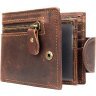 Тонкое мужское портмоне из винтажной кожи коричневого цвета Vintage (20239) - 2