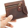 Тонке чоловіче портмоне з вінтажній шкіри коричневого кольору Vintage (20239) - 3