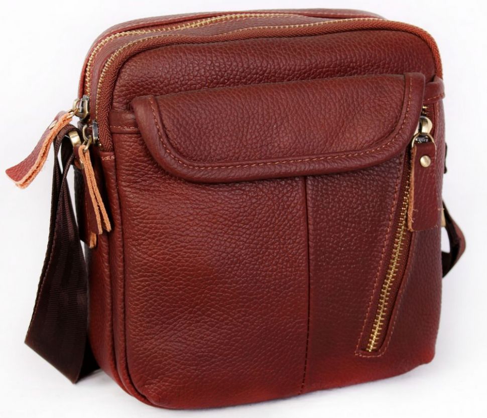 Повседневная мужская кожаная сумочка для документов и личных вещей Leather Collection (0-0044)