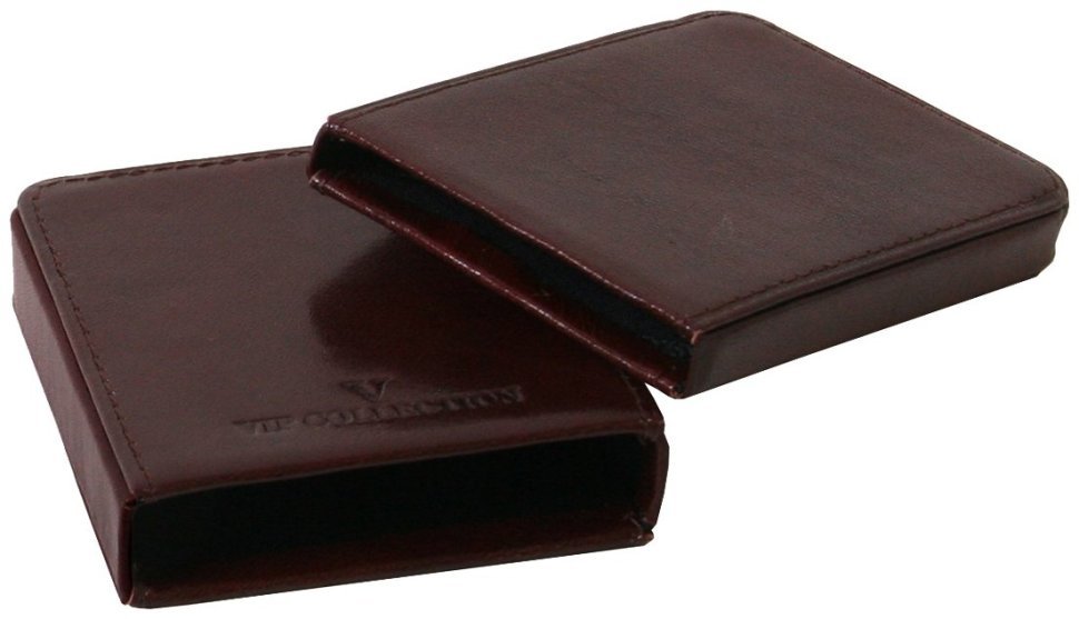 Коричнева шкіряна візитниця Newport без застібки Vip Collection 102587 modnotak фото №3