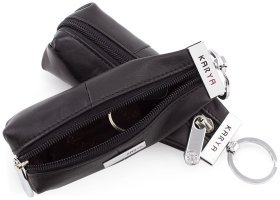Повседневная ключница из гладкой кожи черного цвета KARYA (446-1)