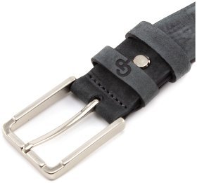 Серый кожаный ремень с классической пряжкой Grande Pelle (31248)