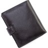 Черное мужское портмоне из гладкой кожи с хлястиком на кнопке ST Leather (21523) - 3