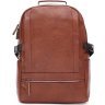 Чоловічий рюкзак коричневого кольору з еко-шкіри з відділом під ноутбук Monsen (22142) - 1