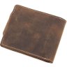 Чоловіче шкіряне портмоне коричневого кольору з білою строчкою Tony Bellucci (10676) - 3
