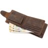 Чоловіче шкіряне портмоне коричневого кольору з білою строчкою Tony Bellucci (10676) - 6