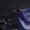 Средняя женская сумка на три отделения из натуральной кожи синего цвета Vintage (2422137) - 9