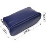 Середня жіноча сумка на три відділення з натуральної шкіри синього кольору Vintage (2422137) - 10