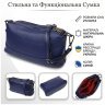 Средняя женская сумка на три отделения из натуральной кожи синего цвета Vintage (2422137) modnotak фото - 14