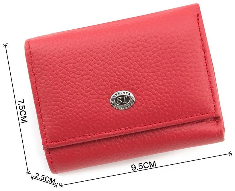 Красный маленький кошелек из натуральной кожи ST Leather (17486) modnotak фото №3