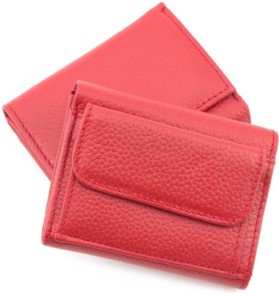 Червоний маленький гаманець з натуральної шкіри ST Leather (17486)
