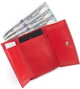 Червоний маленький гаманець з натуральної шкіри ST Leather (17486) - 2
