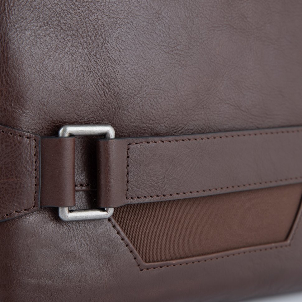 Небольшая мужская сумка-планшет из натуральной кожи коричневого цвета Blamont (15829)