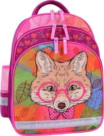 Малиновий шкільний рюкзак з текстилю для дівчаток Bagland (53687)