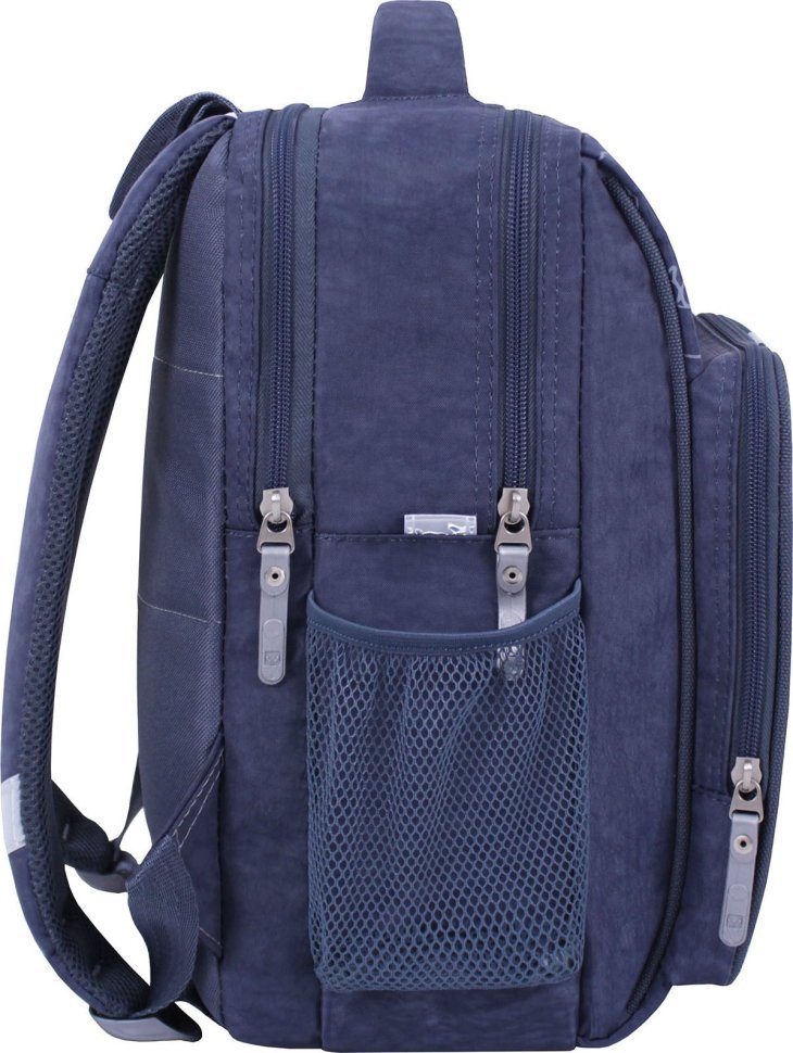 Сірий шкільний рюкзак із текстилю з принтом вовка Bagland 53787