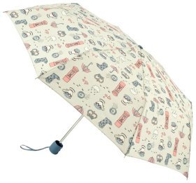 Зонт женский Fulton Stowaway-24 G701 London Day Out (механика, складной, серый с принтом Лондона) 93887