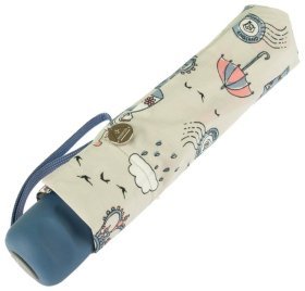 Зонт женский Fulton Stowaway-24 G701 London Day Out (механика, складной, серый с принтом Лондона) 93887
