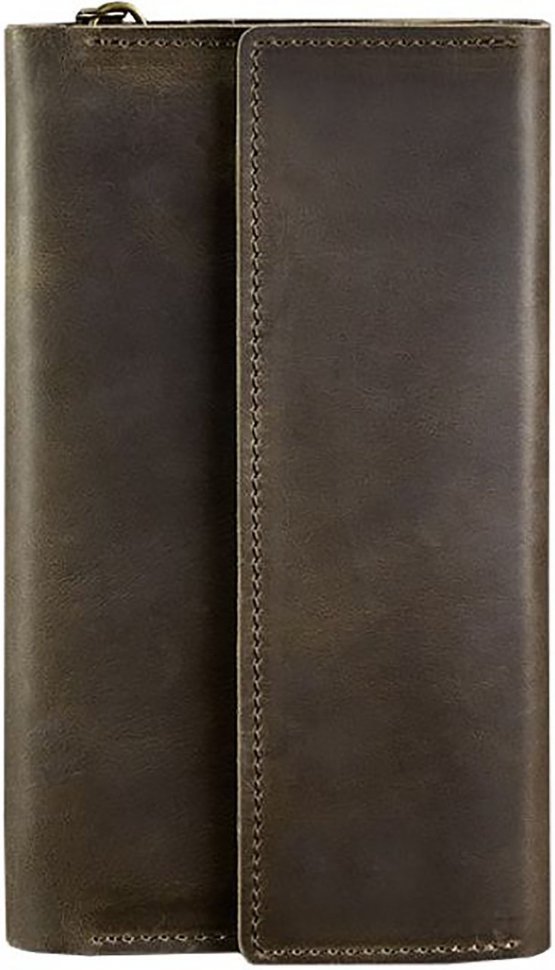 Темно-коричневый клатч-органайзер ручной работы из натуральной кожи BlankNote (12939)