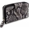Чорно-білий жіночий гаманець-клатч із натуральної шкіри з фактурою змії KARYA (19976) - 1