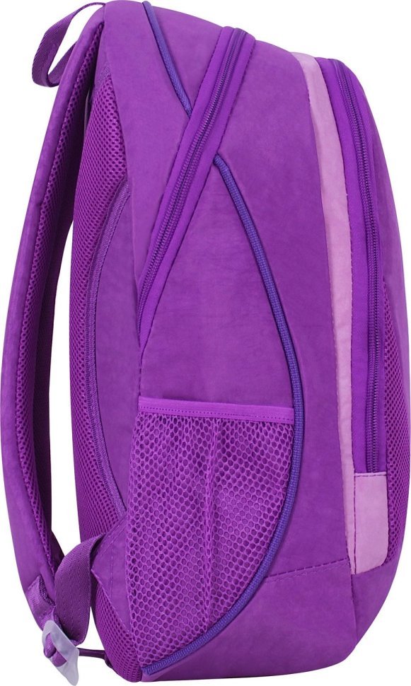 Шкільний рюкзак для дівчинки з текстилю у фіолетовому кольорі Bagland (54087)