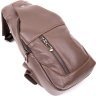 Чоловіча сумка-слінг сіро-коричневого кольору з натуральної шкіри Vintage (20402) - 3