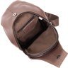 Мужская сумка-слинг серо-коричневого цвета из натуральной кожи Vintage (20402)  - 5