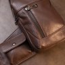 Чоловіча сумка-слінг сіро-коричневого кольору з натуральної шкіри Vintage (20402) - 8
