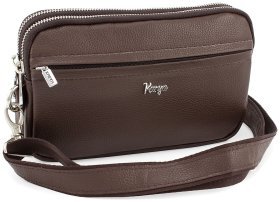Горизонтальная сумка на плечо из натуральной коричневой кожи KARYA (0212-39)