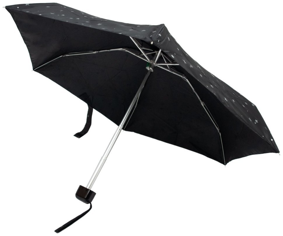 Женский складной зонт Fulton L501 Tiny-2 Glitter Stars Black (механика, ультракомпактный, черный с блестящими звездами) 94287 modnotak фото №6