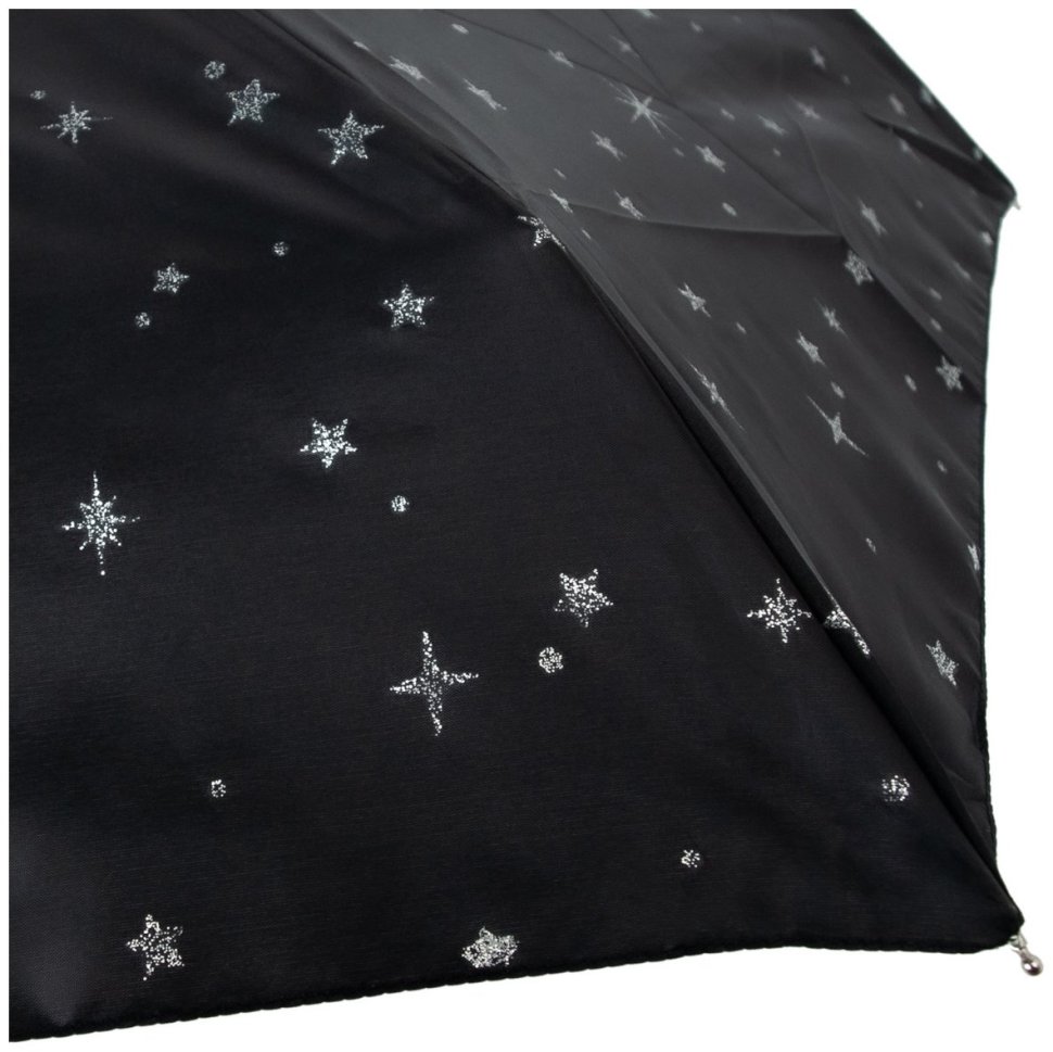 Женский складной зонт Fulton L501 Tiny-2 Glitter Stars Black (механика, ультракомпактный, черный с блестящими звездами) 94287 modnotak фото №10