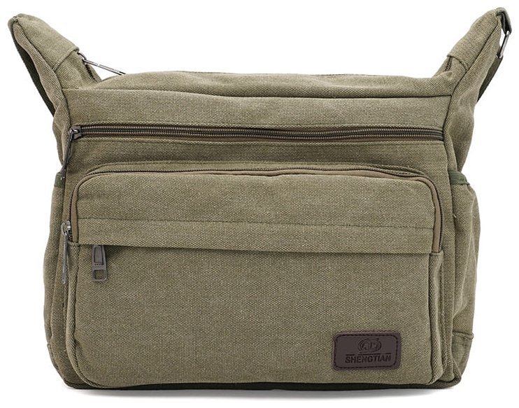 Мужская сумка мессенджер из качественного текстиля через плечо Monsen 104487 зеленого цвета фото №1 Мужская сумка мессенджер из качественного текстиля через плечо Monsen 104487 зеленого цвета modnotak фото №1