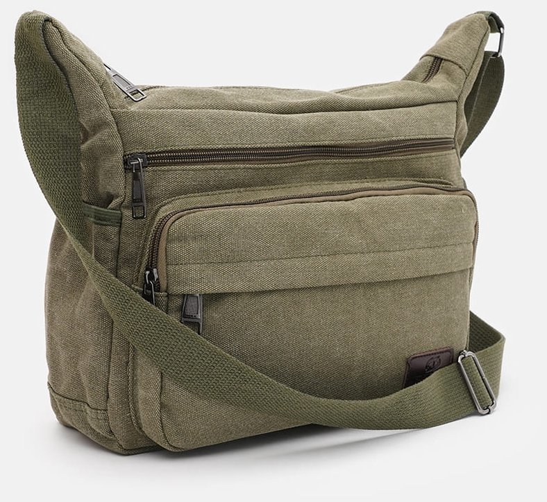 Мужская сумка мессенджер из качественного текстиля через плечо Monsen 104487 зеленого цвета фото №2 Мужская сумка мессенджер из качественного текстиля через плечо Monsen 104487 зеленого цвета modnotak фото №2