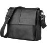 Популярная мужская сумка-мессенджер из гладкой кожи черного окраса SHVIGEL (00858) - 1