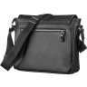 Популярная мужская сумка-мессенджер из гладкой кожи черного окраса SHVIGEL (00858) - 2