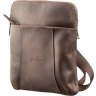 Матовая мужская сумка на плечо коричневого цвета из кожи крейзи хорс Shvigel (11180) - 1