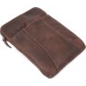 Матовая мужская сумка на плечо коричневого цвета из кожи крейзи хорс Shvigel (11180) - 7
