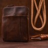 Матовая мужская сумка на плечо коричневого цвета из кожи крейзи хорс Shvigel (11180) - 11