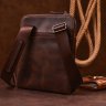Матовая мужская сумка на плечо коричневого цвета из кожи крейзи хорс Shvigel (11180) - 12
