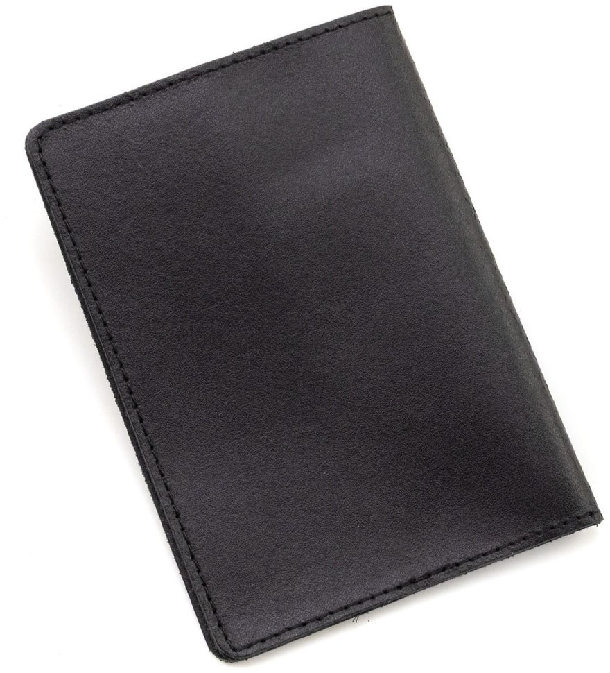 Кожаная обложка на паспорт Leather Collection 94587 черного цвета modnotak фото №3