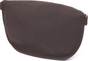 Качественная бананка коричневого цвета из фактурной кожи Shvigel (16381)