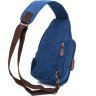 Синяя текстильная мужская сумка-слинг через плечо Vintage (20387) - 2