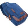 Синя текстильна чоловіча сумка-слінг через плече Vintage (20387) - 3