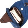 Синя текстильна чоловіча сумка-слінг через плече Vintage (20387) - 4