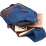 Синяя текстильная мужская сумка-слинг через плечо Vintage (20387) - 5