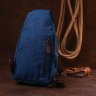 Синяя текстильная мужская сумка-слинг через плечо Vintage (20387) - 7