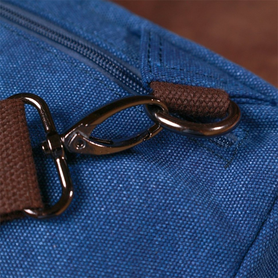 Синя текстильна чоловіча сумка-слінг через плече Vintage (20387)